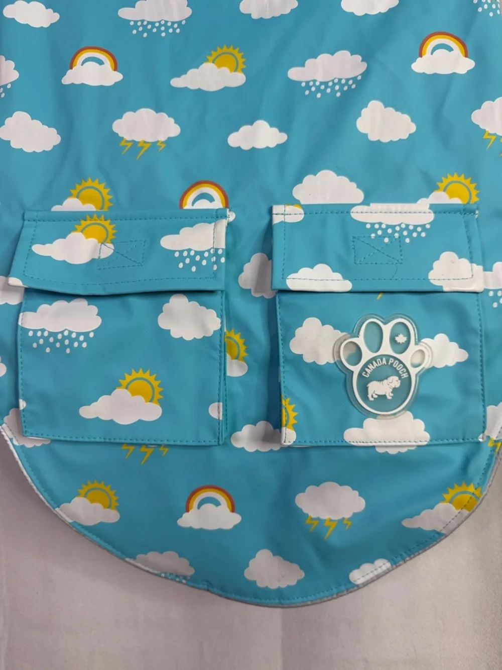 Blue Cloud & Rainbow Dog Raincoat - Brand Unspecified